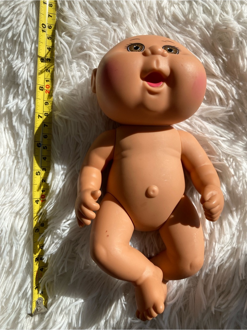 2015 Baby Vinyl Play Doll with Peach Skin Tone and Pink Cheeks